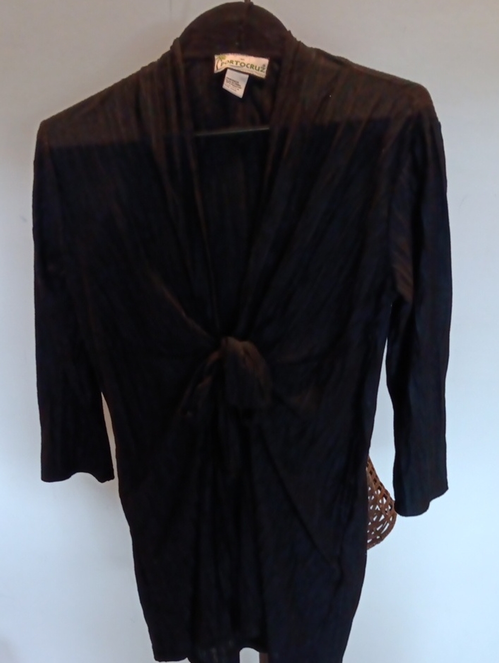 Varto Cruz Black Knot-Front Women's Top